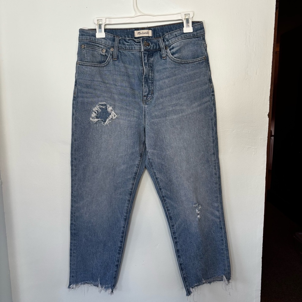 Madewell Women’s Cropped Straight Leg Raw Hem Jeans Size 29